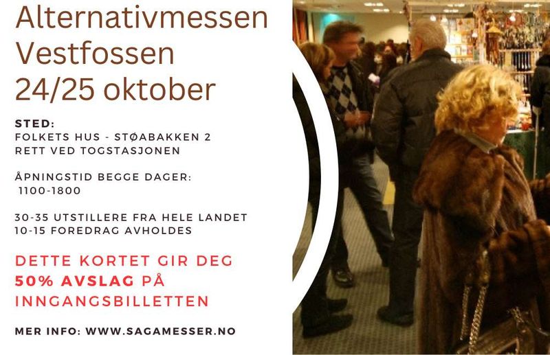 Billett 50% Rabatt - Alternativmessen Vestfossen 24/25 oktober 2026