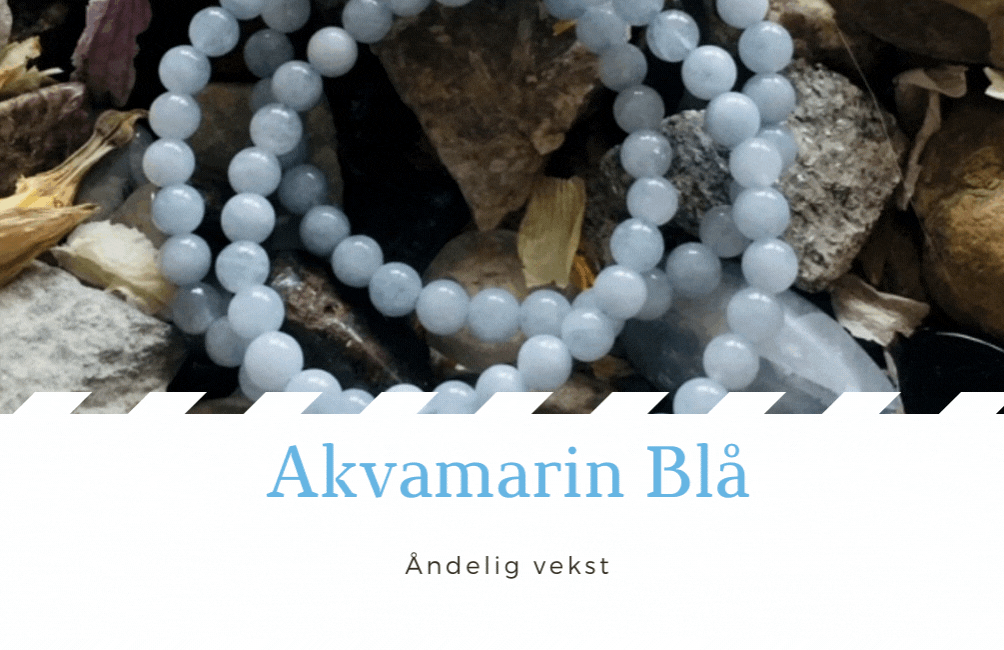 Armbånd Akvamarin Blå 6mm