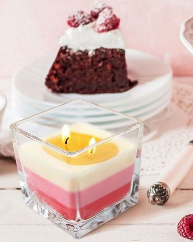 Regnbue Krukke Rose Candle