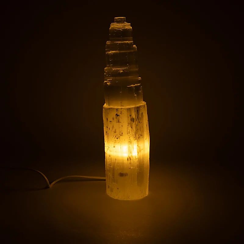 Stor Selenitt Lampe 40cm