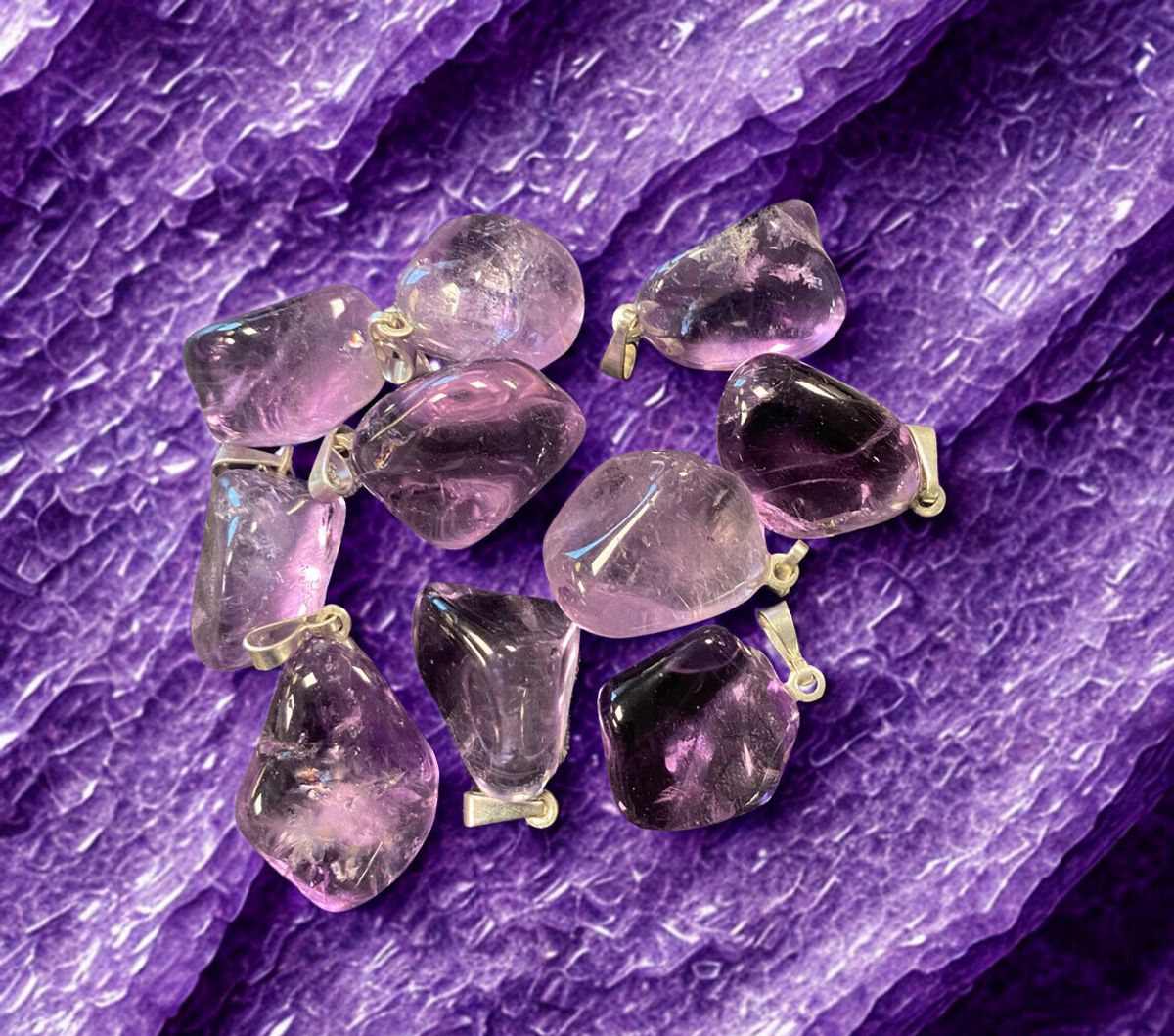 Ametyst Slipt Anheng