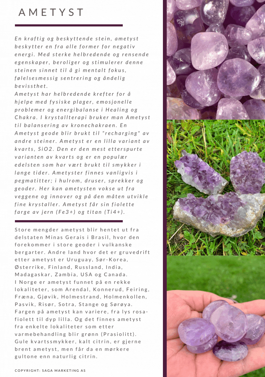 Hovedbilde Armbåndsperle Ametyst 8mm ...