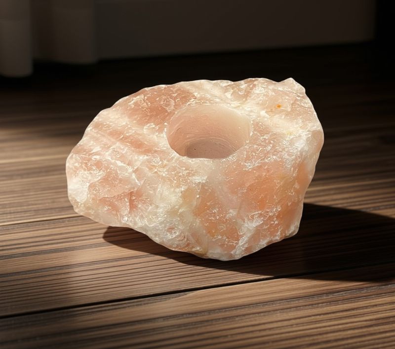 Rosenkvarts Telysholder 962gram - Kun 1 eksemplar