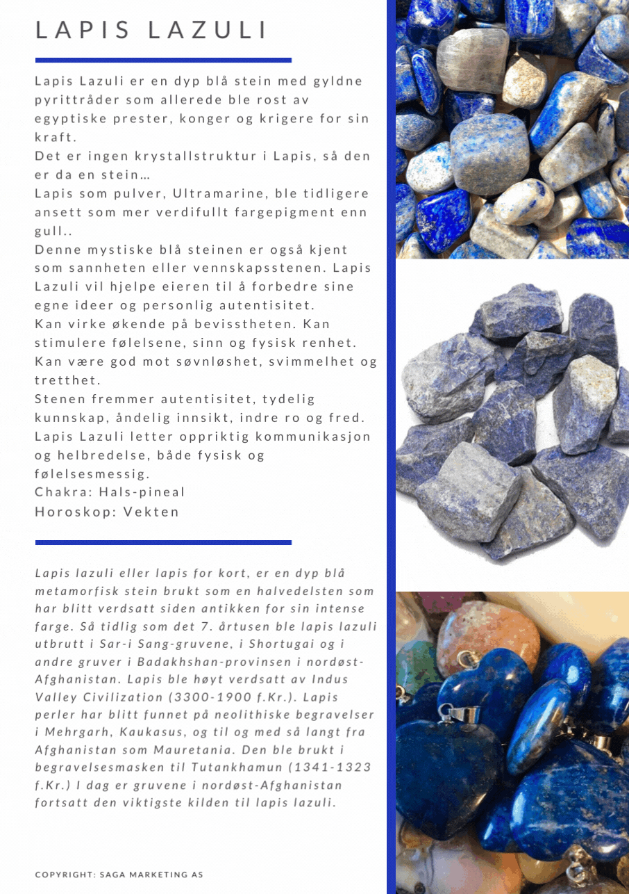 Armbånd, Lapis Lazuli 6mm