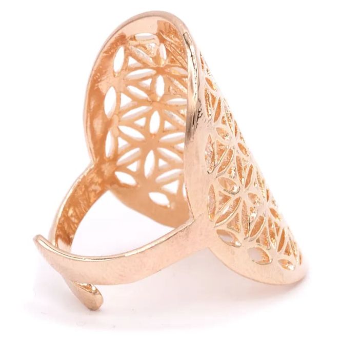 Hovedbilde Ring Flower of Life Messing ...
