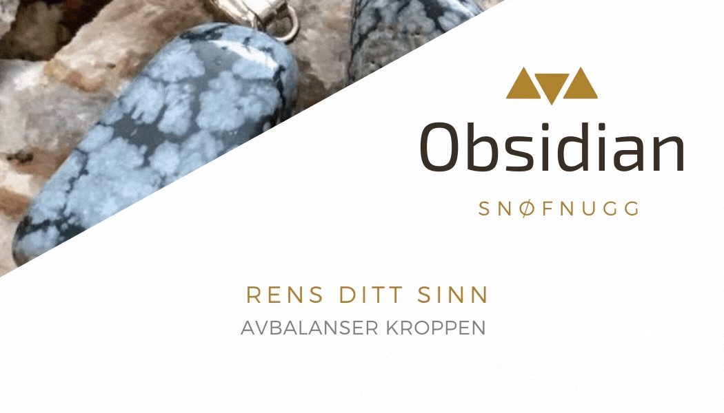 Obsidian Snøfnugg Hjertesten 3cm