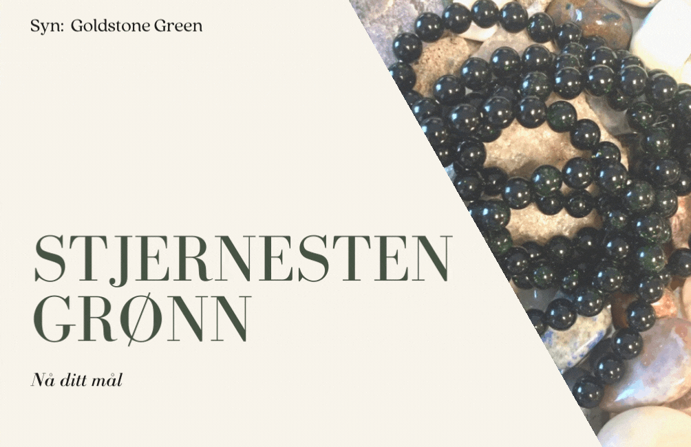 Stjernestein Grønn Hjerte Anheng 3cm