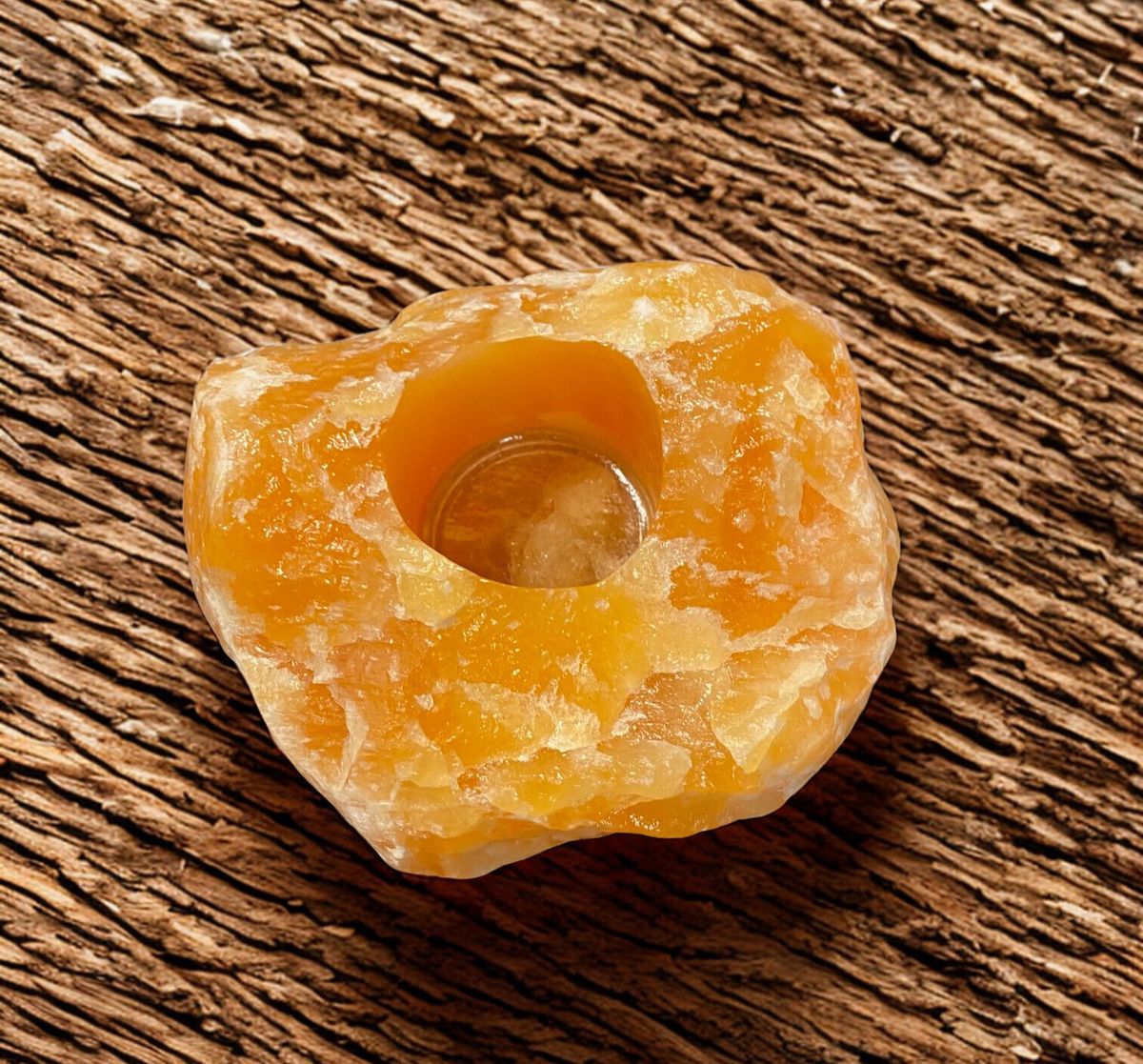 Kalsitt Gul Telysholder 1015gram - Kun 1 eksemplar