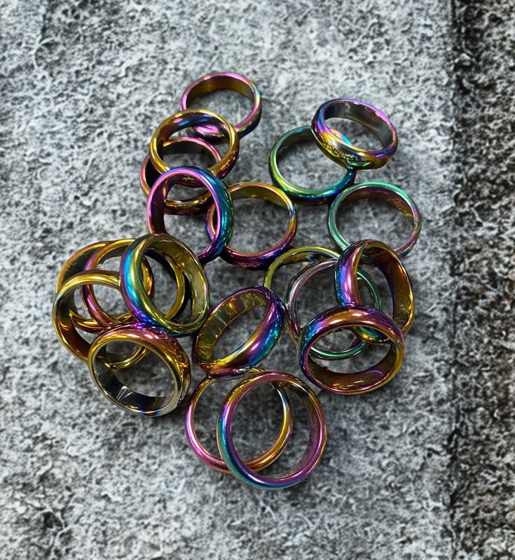Hematitt Regnbue Ring